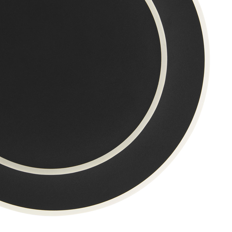 Plafonnier encastré à 1 lumière DEL 14 po Cherena, Noir mat