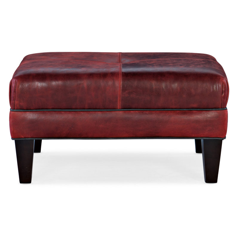Fair-N-Square Square Ottoman, Plantation, #9 Natural, Rio Mineral Genuine Leather