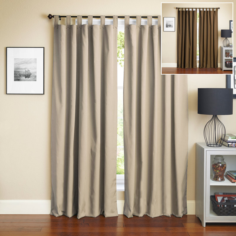 Cotswold Cotton Blend Curtain Pair, 52" W x 108" L, Chocolate/Toffee