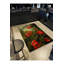 Tapis décoratif moderne vert et rouge à motif de fleurs et d'oiseaux-501727787