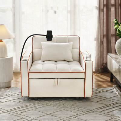 Versatile Convertible Sofa Bed with Multi-Pockets and USB Ports for Various Spaces