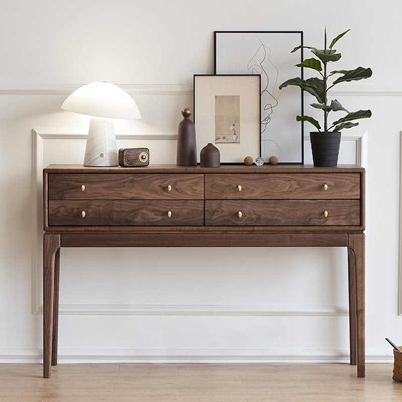 Console moderne et simple, H 35,4 po x l 54,3 po x P 13,8 po, Brun