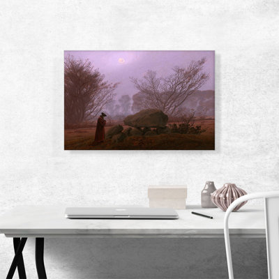 «A Walk at Dusk 1835» par Caspar David friedrich, reproduction d'art sur toile tendue