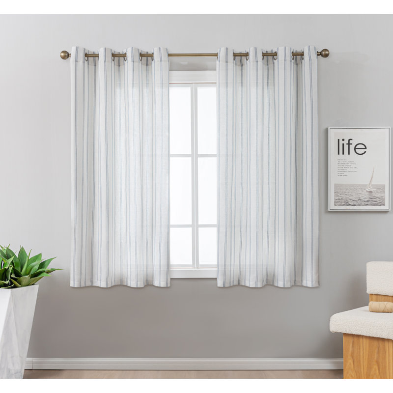 Paire de rideaux semi-transparents avec œillets Boho, L 52 po x L 72 po