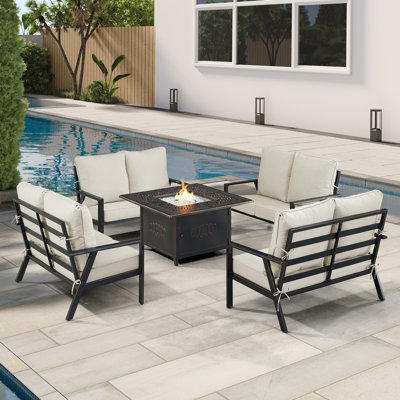 Tetsuya 8 - Person Patio Conversation Set with Cushions