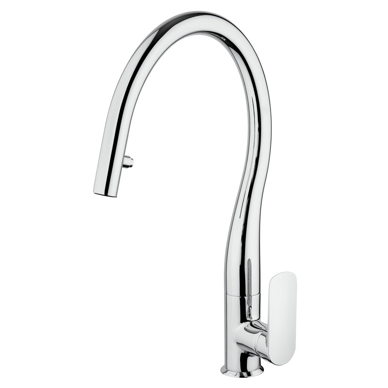 Robinet de cuisine à poignée simple Swan, Chrome
