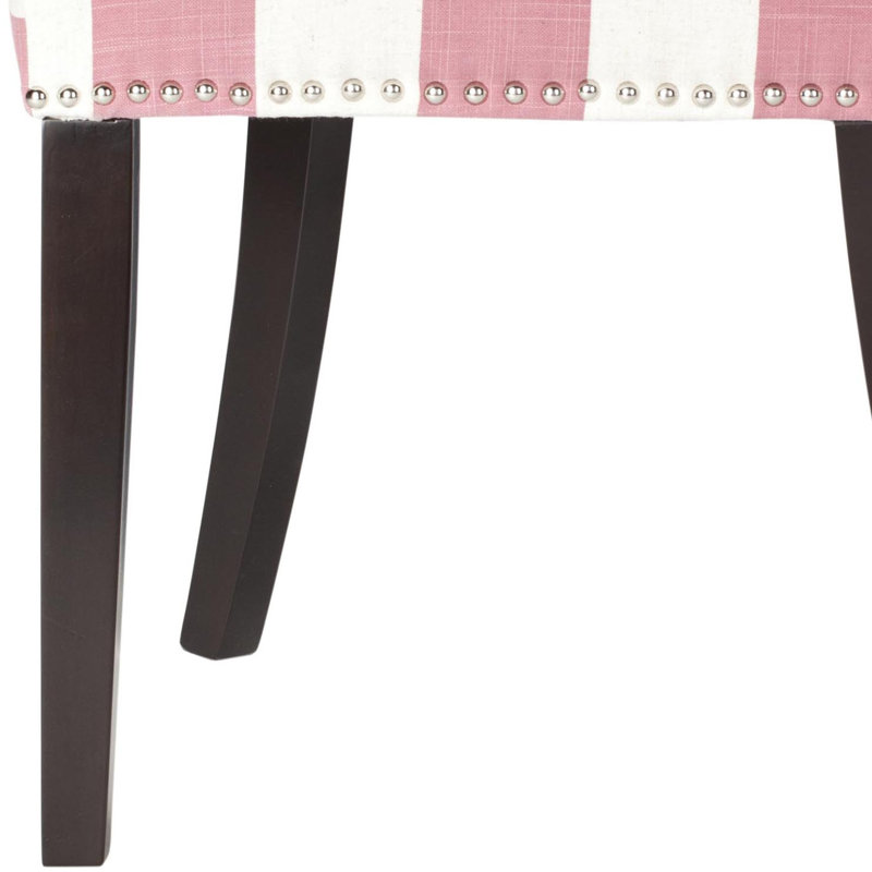 Capetown 19.5'' H Upholstered Side Chair, Pink/White Striped Linen Blend, 2