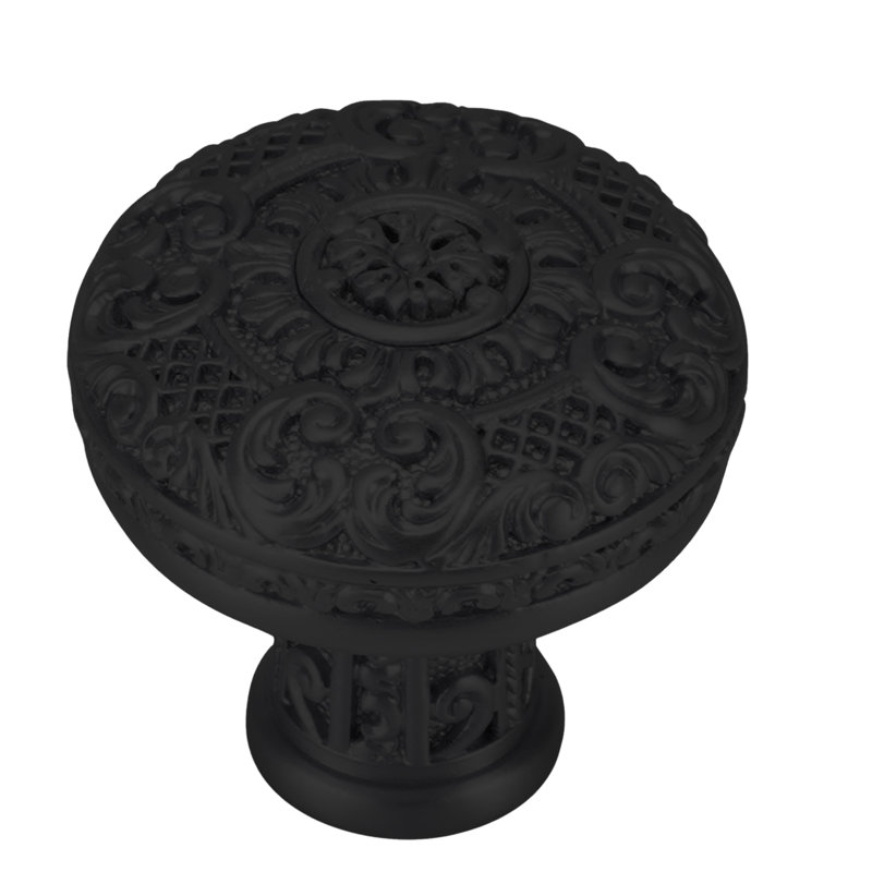edgar berebi monterey knob in satin nickel plate, Matte Black