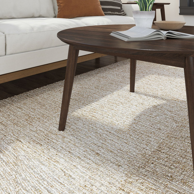 Leaford Solid Wood Single Coffee Table, Walnut