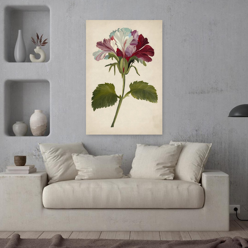 Art contemporain, art floral abstrait rétro, H 36 po x l 24 po