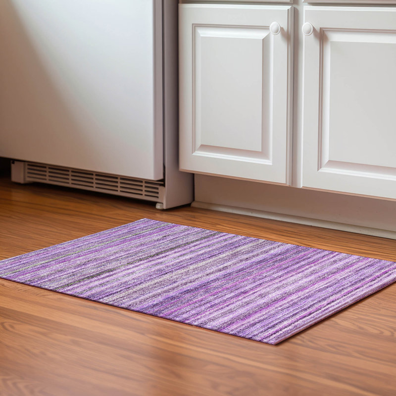 Tapis mauve Premium lavable à la machine Cerrito AMF598, Rectangle 1 pi 8 po x 2 pi 6 po