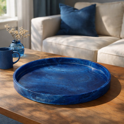 Plateau rond en résine Lg Blue