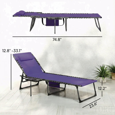 Tanning Chair,Folding Outdoor Chaise Lounge Chair