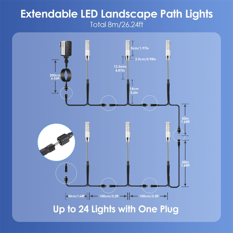 Cool White LED Aluminum Pathway Lights Set of 6