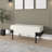 Mid-Century Modern Boucle Fabric & Metal Storage Bench - Ivory & Black