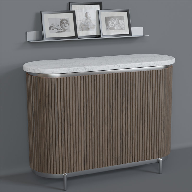 Tambour à lattes biseautées de 3/4 po de hauteur (l 12 po x L 48 po), Noyer naturel