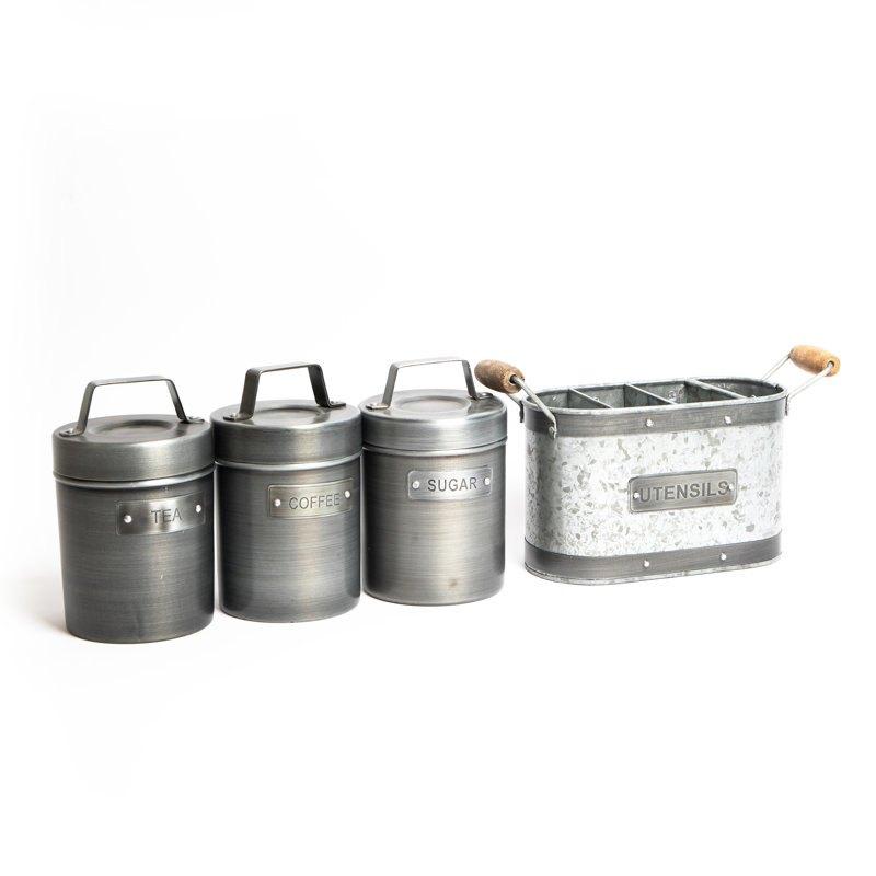 Industrial Kitchen 4 Piece Kitchen Canister Set