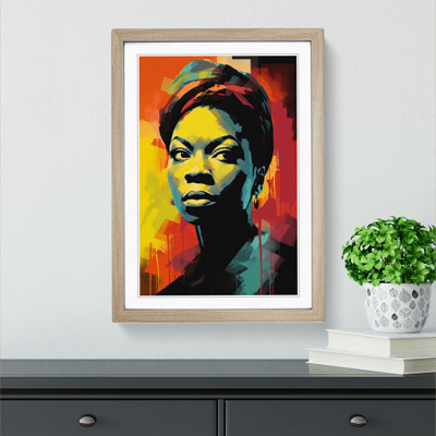 Nina Simone Neo-Plasticism - Single Picture Frame Print on Wood