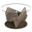 Table basse ronde ronde en verre 32 po avec plateau en verre trempé transparent