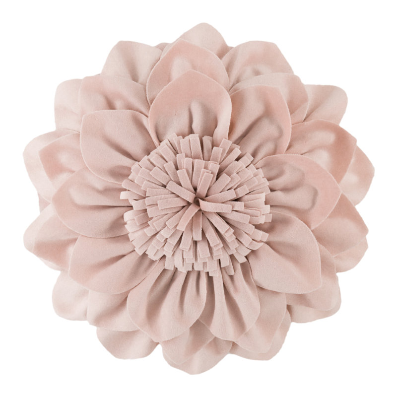 Coussin décoratif décoratif avec coussin décoratif fait à la main fleur 3D avec insert pour décoration intérieure, Or rose