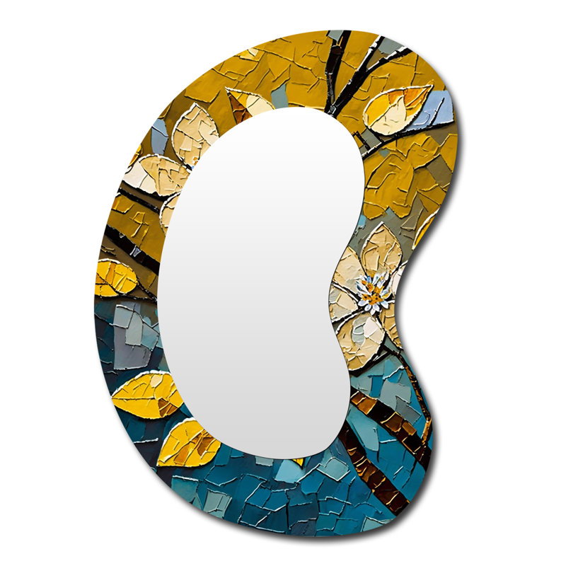 Miroir mural traditionnel irrégulier Bright Blossoming, 39 po x 28 po