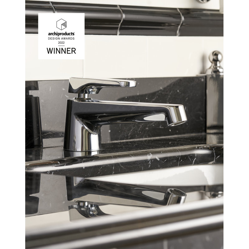 Twenties Single Hole Bathroom Faucet with Drain Assembly, Chrome
