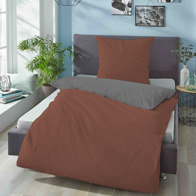 Duvet Cover Set, 155 x 220 cm - 1 Pillowcase (80 x 80 cm), Red