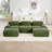 Anwen 5-Piece Modular Corduroy Sectional With 2 Ottomans, 32D High-Resilience Sponge Sofa For Living Room-59253875