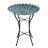 Triton 18" Outdoor Solar Glass Flower Mosaic Birdbath with LED Lights