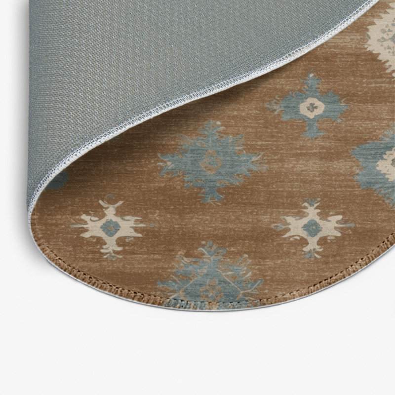 Overdyed Gray Indoor and Outdoor Area Rug, Round 5'