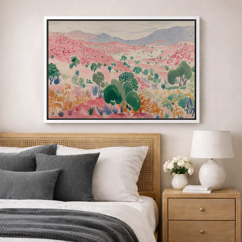 Œuvre d'art du paysage coloré du désert, images de salon, impression sur toile encadrée, H 16 po x l 24 po x P 1,5 po