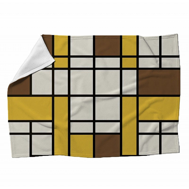 Machine Printed Throw Blanket, 50" W x 60" L, Brown/Yellow