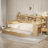 Multifunctional Wooden Daybed With Storage Shelves, Study Desk And Trundle-1271868022-1271868016