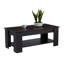 Table basse à plateau relevable Ebern Designs, plateau de table à plateau relevable rustique avec compartiment caché, table de cocktail escamotable avec cadre en acier réglable, table de salle à manger pour le salon, bois / brun foncé-90630311-63683816-63683815