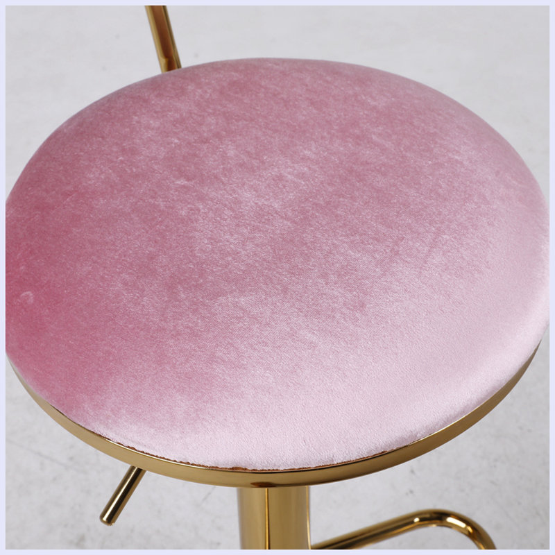 Konstantino Upholstered Counter Stool with Metal Frame, Pink