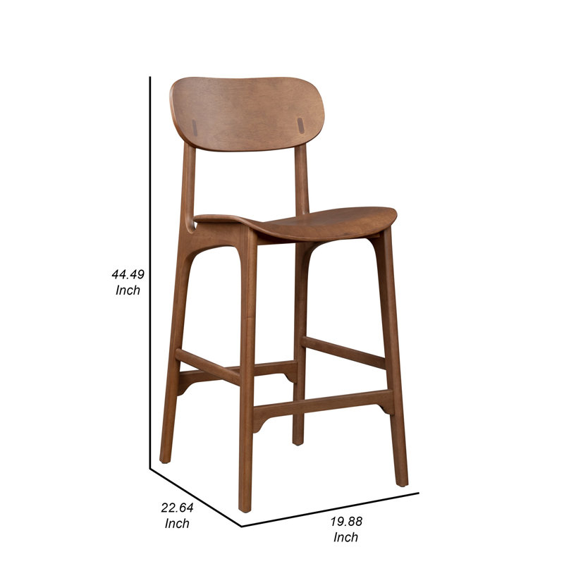 Tabouret Luzmarie, Tabouret de bar (siège d’une hauteur de 30 po), Brun foncé