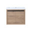 Wall Mounted Bathroom Basin Cabinet - 24 Inch Soft Close Hinge Imitative Oak Resin Sink