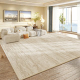 Tapis rectangulaire de style crème avec envers antidérapant
