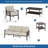 5-Piece Metal Patio Furniture Set, 5-Seat All-Weather Conversation Sofa With 4 Inches Thick Cushions, Frame, Coffee Table & End Table For Porch Backyard Garden-438468535