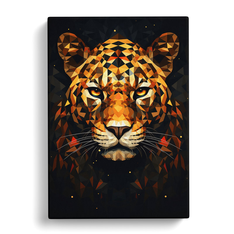 Leopard Geometric Art - Wrapped Canvas, 76cm H x 50cm W x 3cm D