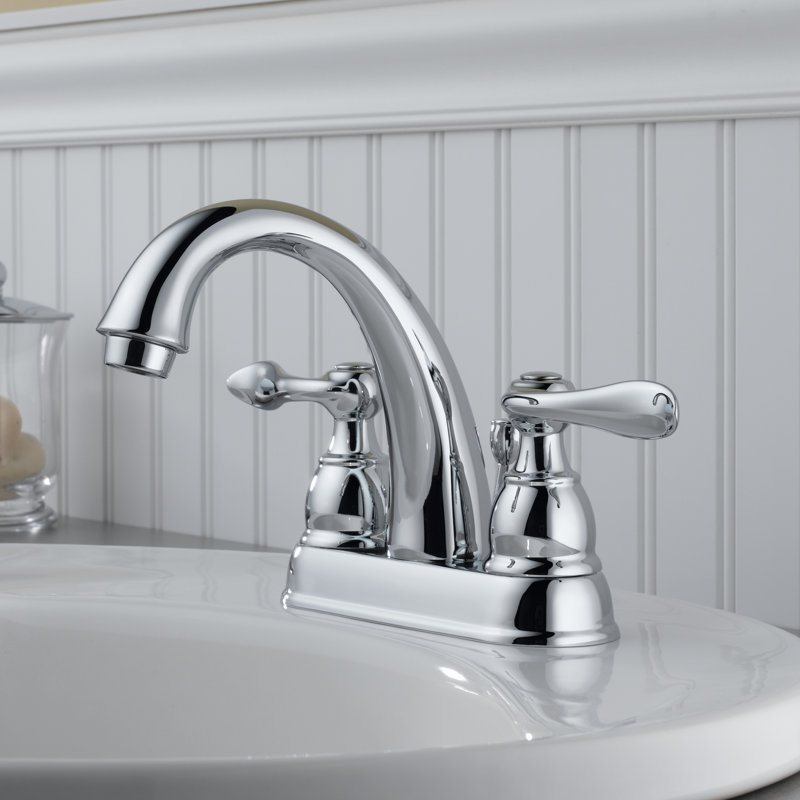 Windemere Centerset Bathroom Faucet with Drain Assembly, 2-handle Bathroom Sink Faucet, Chrome