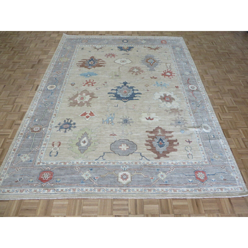Tapis oriental turc noué à la main 9 x 11 pi 7 po Oushak 426479C93BB341B0A8187EDABB048D80