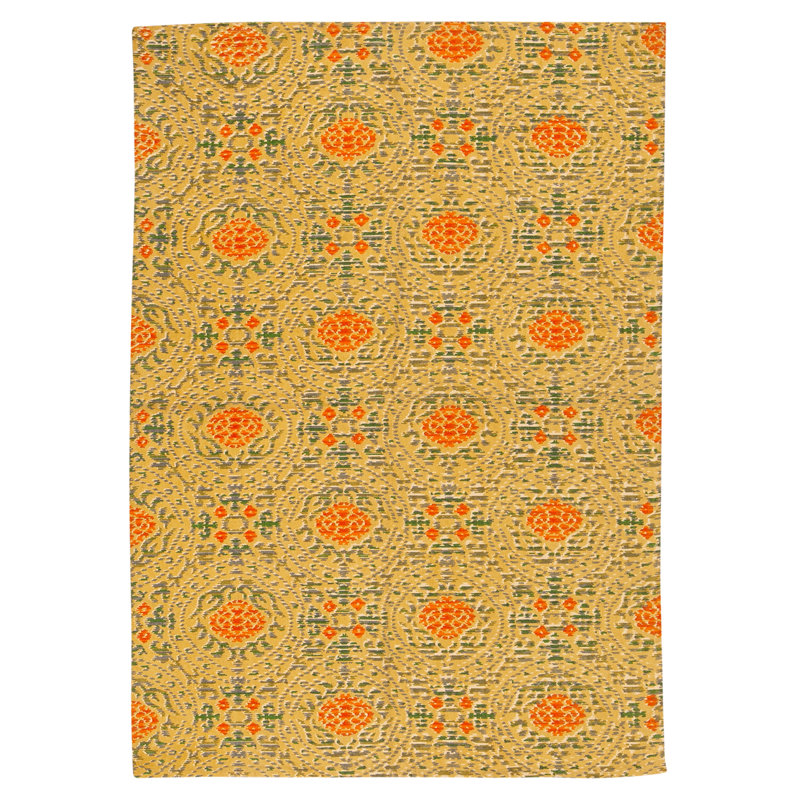Tapis rectangulaire en laine noué à la main