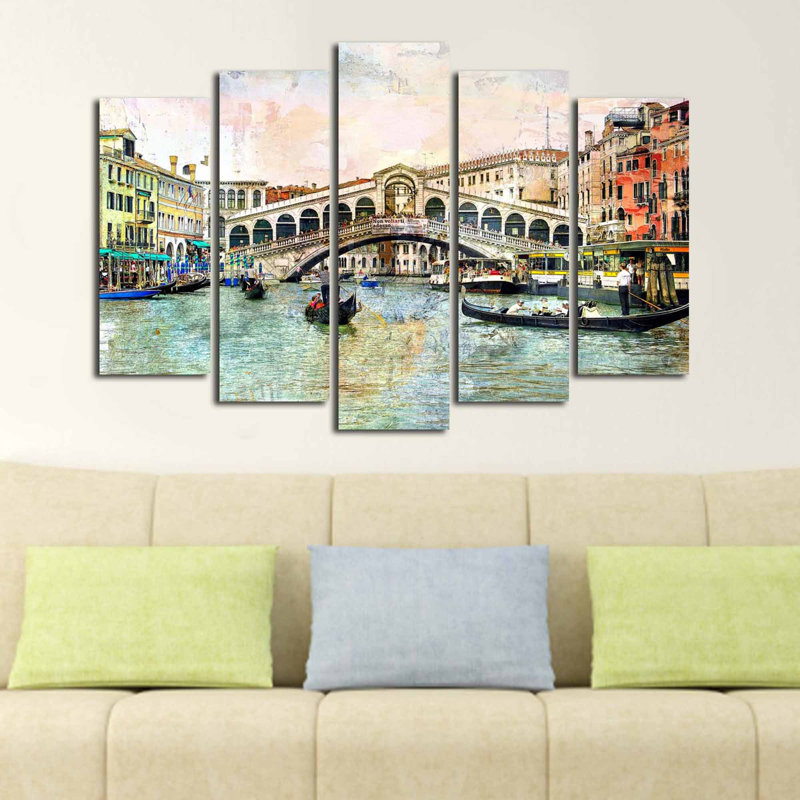 Stunning 5-Piece Decorative Canvas Painting Set, 100% Suede Canvas, Total Size: 27.6 x 41.3 inches | 100% Wooden Frame, Thickness: 1.2 inches | Perfect for Living Room, Bedroom & Office Décor, Eye-Catching Artwork
