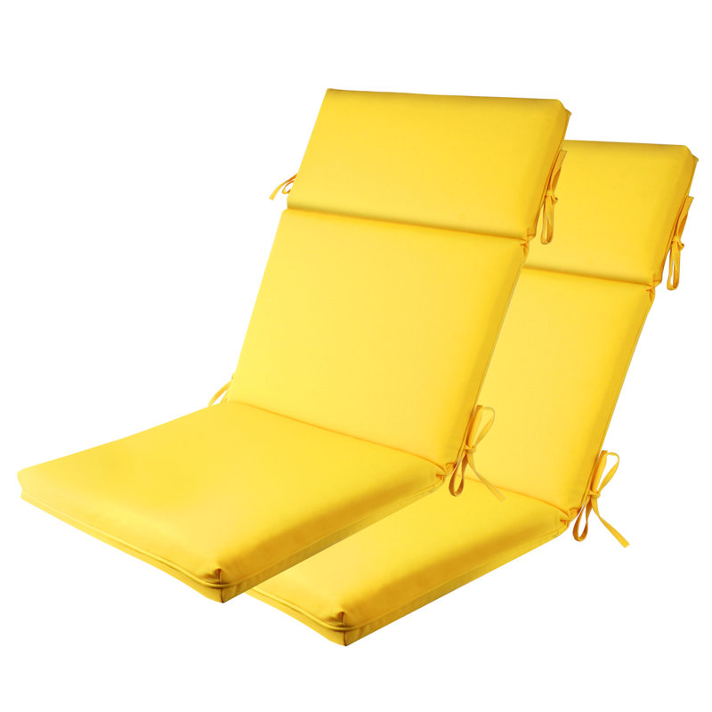 Outdoor/Indoor Adirondack Chair Cushions, High Back Patio Furniture Replacement Cushion, Yellow