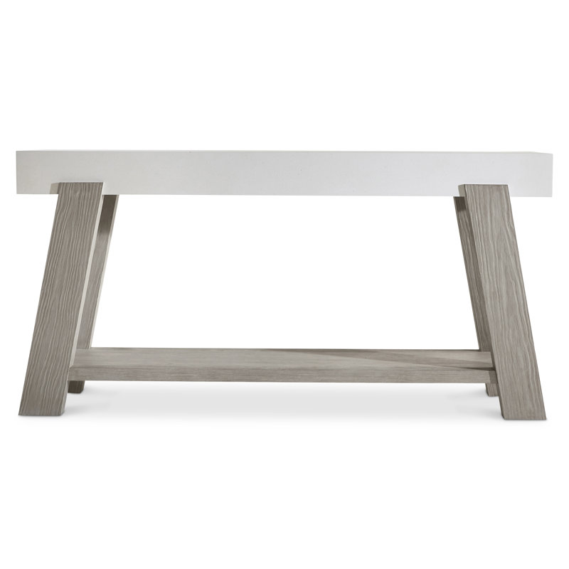 Quarry Faux Stone & Gris Pine 68'' Modern Console Table with Storage