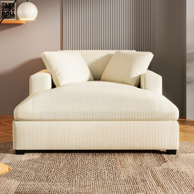 Chaise longue Classic - rembourrage en mousse pour une expérience relaxante en tissu doux de 18,5 po de hauteur et structure stable