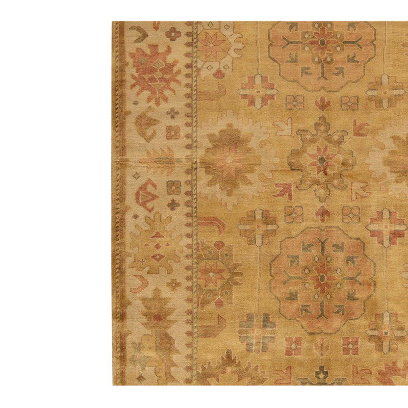 Wool Oriental Area Rug in Gold
