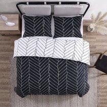 Christian Siriano 3pc Full/queen Ny Mimic Comforter Set Black/white : Target