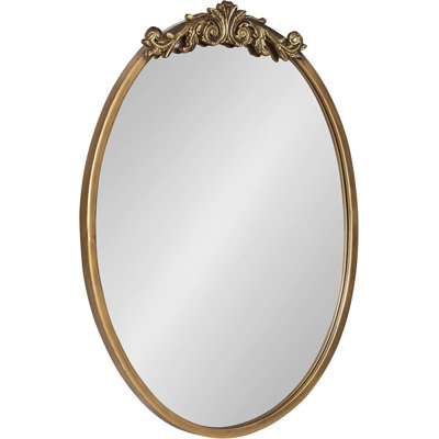 Ornate Glam Oval Wall Mirror, 18 X 24, Antique Gold, Beautiful Bohemian Mirror For Wall